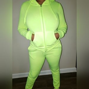 Neon green sweatsuit large